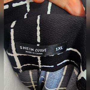 SHEIN Curve Black and White Pants
